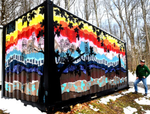 Painter turns shipping container into public art